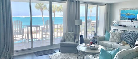 Walk into ceiling to floor windows for the best views in Destin!