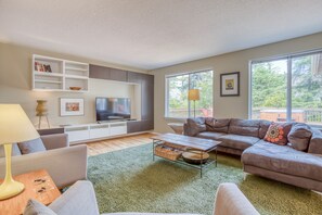 Living Room with a Flat-Screen TV