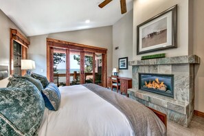 The master bedroom is a retreat of its own. Flip on the romantic gas fireplace, enjoy a cocktail on the private balcony, or rest easy in the large king bed with a Four Seasons mattress and Frette linens.