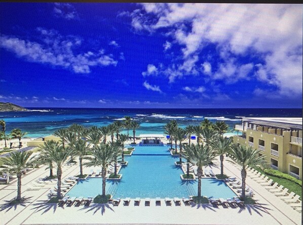 Beautiful pool with swim-up bar