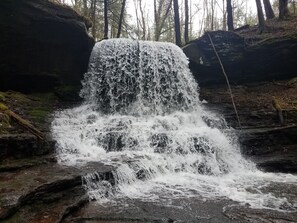 Private waterfall on the property