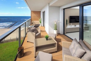 View from the apartment of the surrounding area and sea.