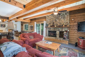 The comfortable living space is a great area to gather, and share about your adventurous day in Steamboat!