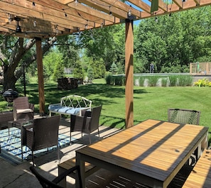 New pergola with lights and fans provides ideal spot to relax