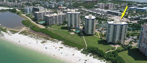 Estero Beach & Tennis is situated on the sugar sand beach of the Gulf of Mexico (Photo taken pre-hurricane).