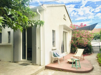 Belle maison avec jardin à 1mn de la plage