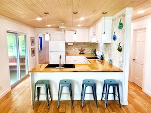 Kitchen is pretty awesome. Just like an HGTV show renovation before and after.