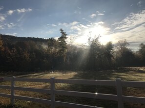 Sun rise early morning view Bear Mountain.