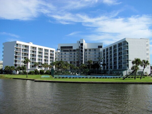 Back view from water of Gulf Shores Surf and Racquet Club