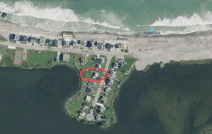 Steps to Surfside beach (rocky at high tide, sandy at most low tides)