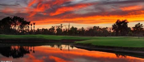 One of our glorious sunsets over the Golf Course.