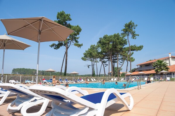 Take in gorgeous views while lounging around the on-site outdoor pool.