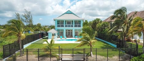 Backyard opens directly on to a quiet beach