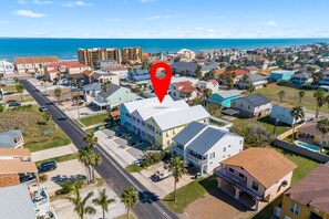 Aerial view of the property with our South Padre Island Beach!