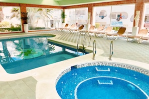 Indoor pool and Jacuzzi