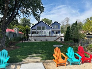 Backyard view of the house