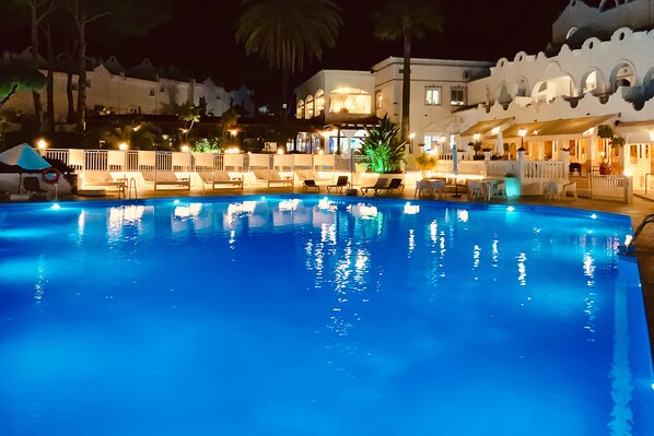 Luxury complex at night