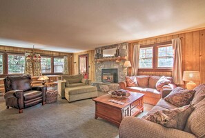 Warm your toes by the fire as you relax back under a blanket.