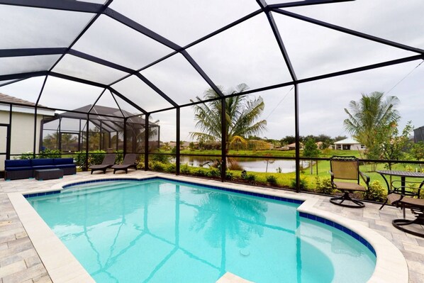 Enjoy your own private oasis in this stunning, brand new home! Close to everything you come to Florida for!