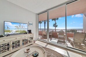 View of the balcony from the living space