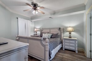 Primary bedroom with king bed