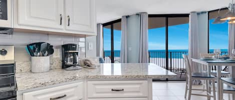 Kitchen & Dining with Beach View