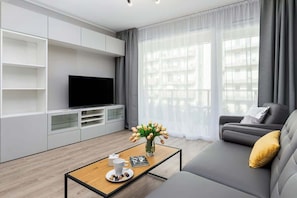 Modern TV in the apartment.