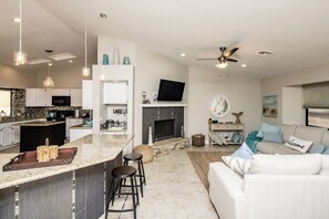 Living Room: Bright and airy space with stylish decor, perfect for relaxation and fun gatherings!