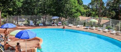 Take a dip in the shared outdoor pool in the summer!