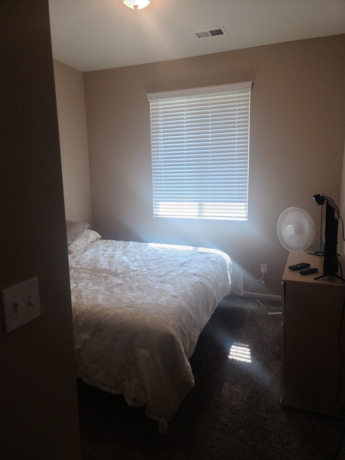 Cozy private bedroom and bathroom