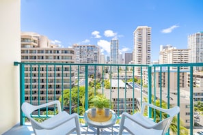 Balcony with city views