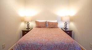 Bedroom with pillow top queen bed