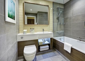 Get ready for your day in the bathroom.