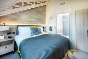 Drift to sleep in a comfortable bed after a wonderful day outside.