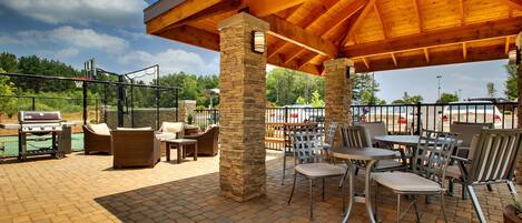 Relax outside on the shared patios and cook a meal on the shared BBQs.