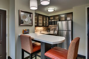 Make a quick snack in the kitchenette.