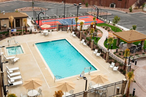 Take a dip in the outdoor pool.