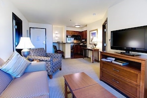 Kick back and watch a show on the TV.