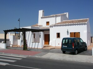 Parking in front of villa