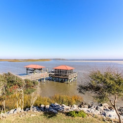 Expansive dock with great fishing & crabbing.