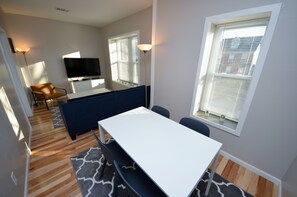 Living Room With 55" 4K Smart TV, Cable And DVD Player