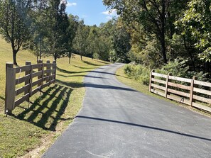 Driveway leading to cabin 