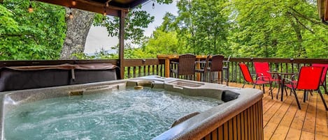 Relax and unwind in the soothing hot tub!