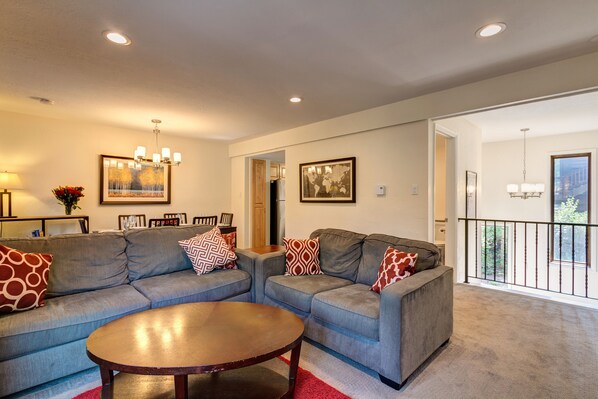 Living Room with gas fireplace.