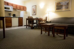 Whip up a tasty snack in the equipped kitchenette.