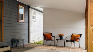 Covered carport keeps you out of the elements.