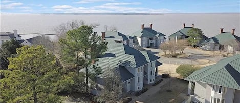 Aerial view including the James River