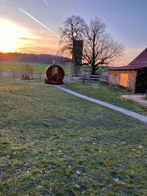 Die Sauna ist da..