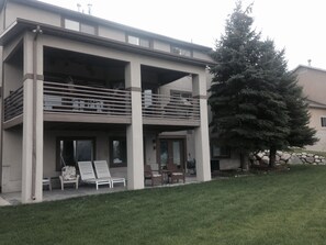 back patio, lower level is the rental, patio only for guest access, viewing SLC 