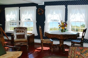 View from the living / dining room in our 1820's home.